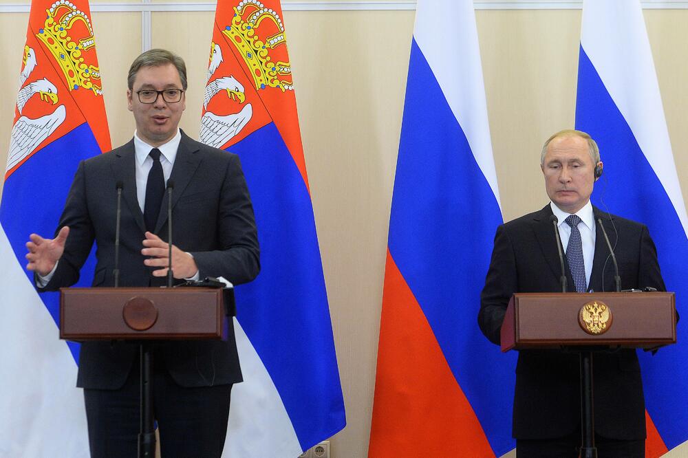 Putin i Vučić na pres konferenciji u Sočiju 4. decembra ove godine, Foto: BETAPHOTO, BETAPHOTO