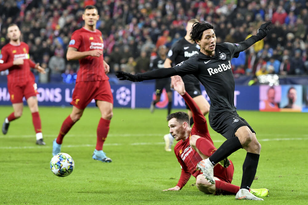 Minamino na meču sa Liverpulom, Foto: AP