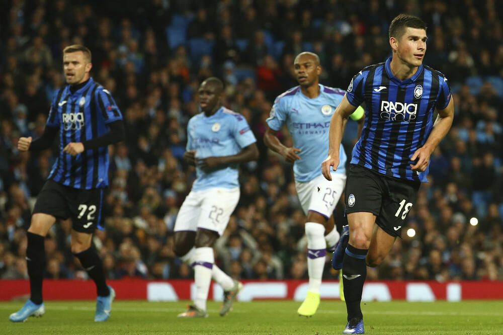 Ruslan Malinovski (Atalanta) slavi gol protiv Sitija, Foto: AP