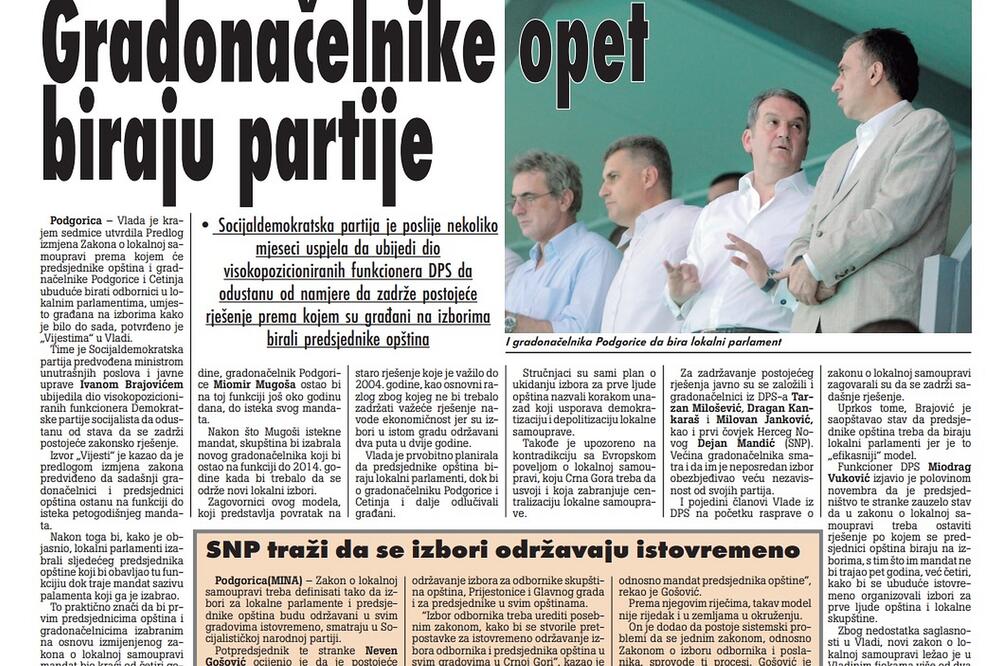 Strana "Vijesti" od 14. decembra 2009., Foto: Arhiva Vijesti