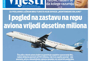 Naslovna strana "Vijesti" za 20. decembar 2019.