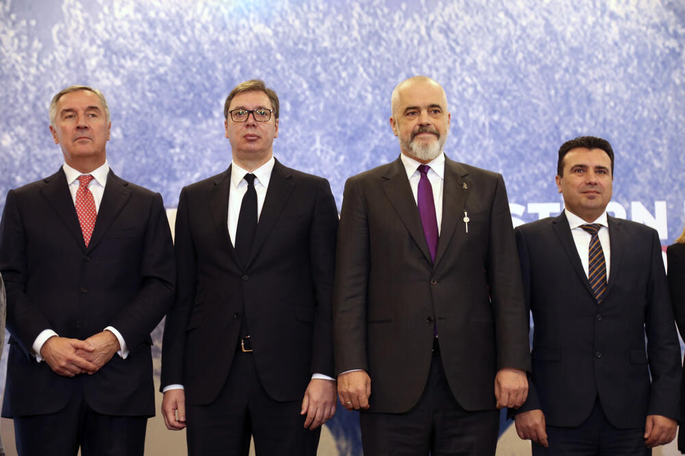 Đukanović, Vučić, Rama i Zaev, Foto: Hektor Pustina/AP