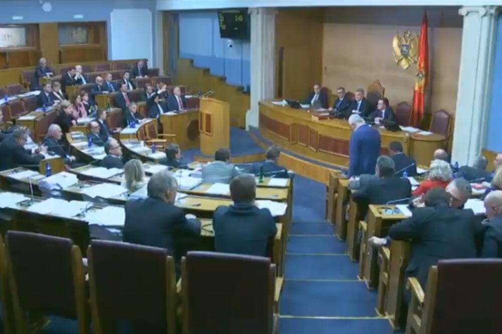Sa današnjeg zasijedanja Skupštine, Foto: Youtube/screenshot
