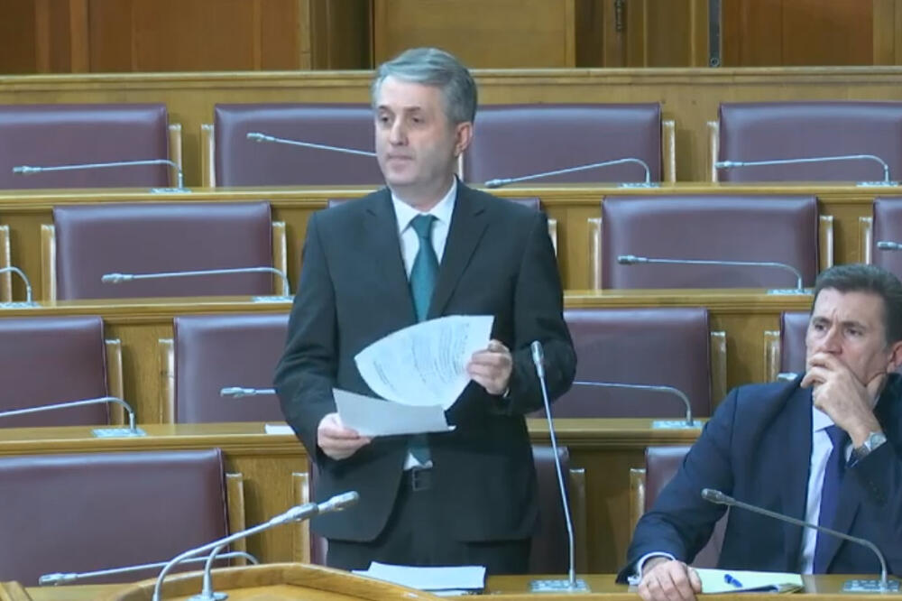 Nuhodžić u Skupštini danas, Foto: Screenshot