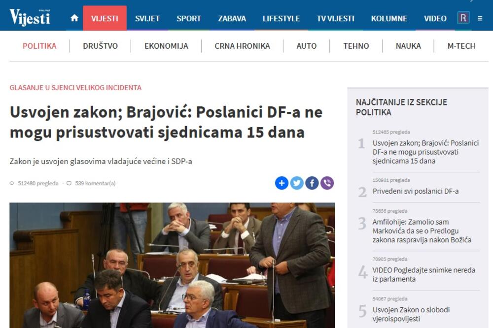 Samo jedan tekst imao preko pola miliona pregleda