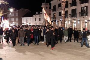 Više stotina Tivćana u protestnoj šetnji: Protiv Vladinog zakona