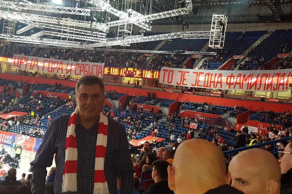 Milutin Đukanović na meču u Beogradu, Foto: Facebook.com/DemokratskiFront