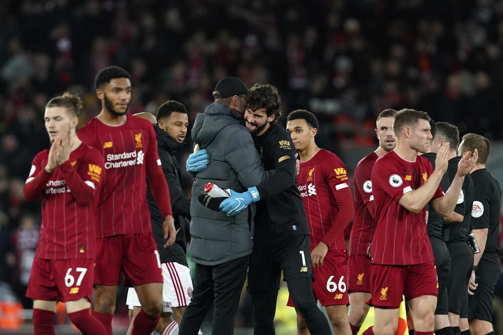 Ekipa Liverpula je tačno godinu bez poraza u Premijer ligi, Foto: Beta/AP, Beta/AP