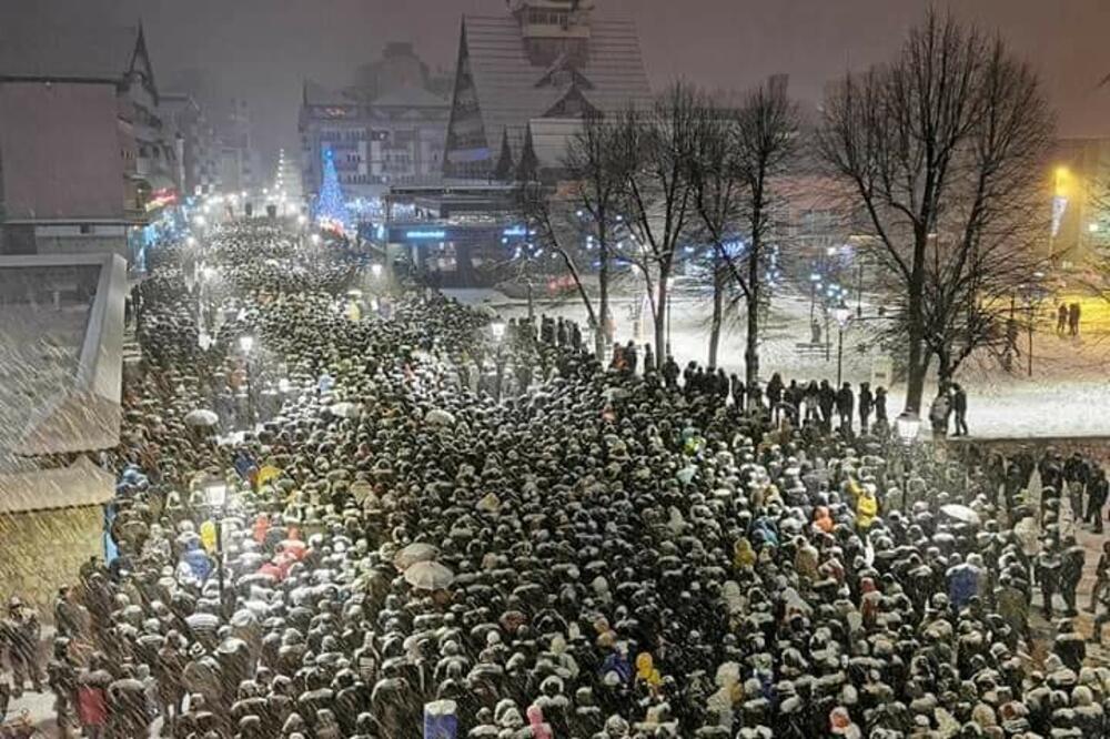 Sa litije u Pljevljima, Foto: A. Stanić