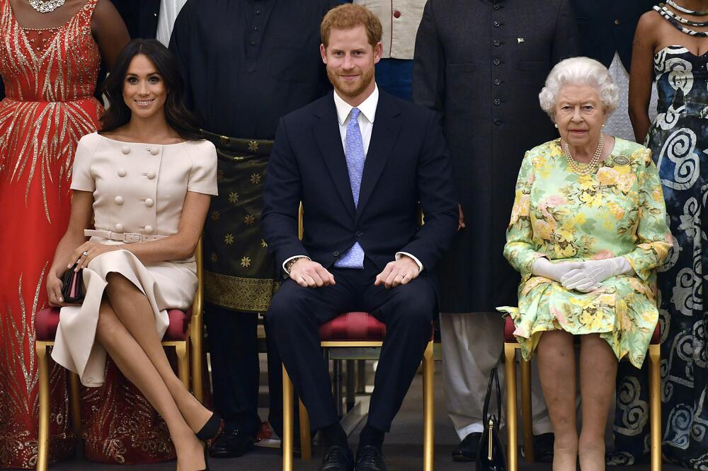 Megan Markl, princ Hari i kraljica Elizabeta II, Foto: AP