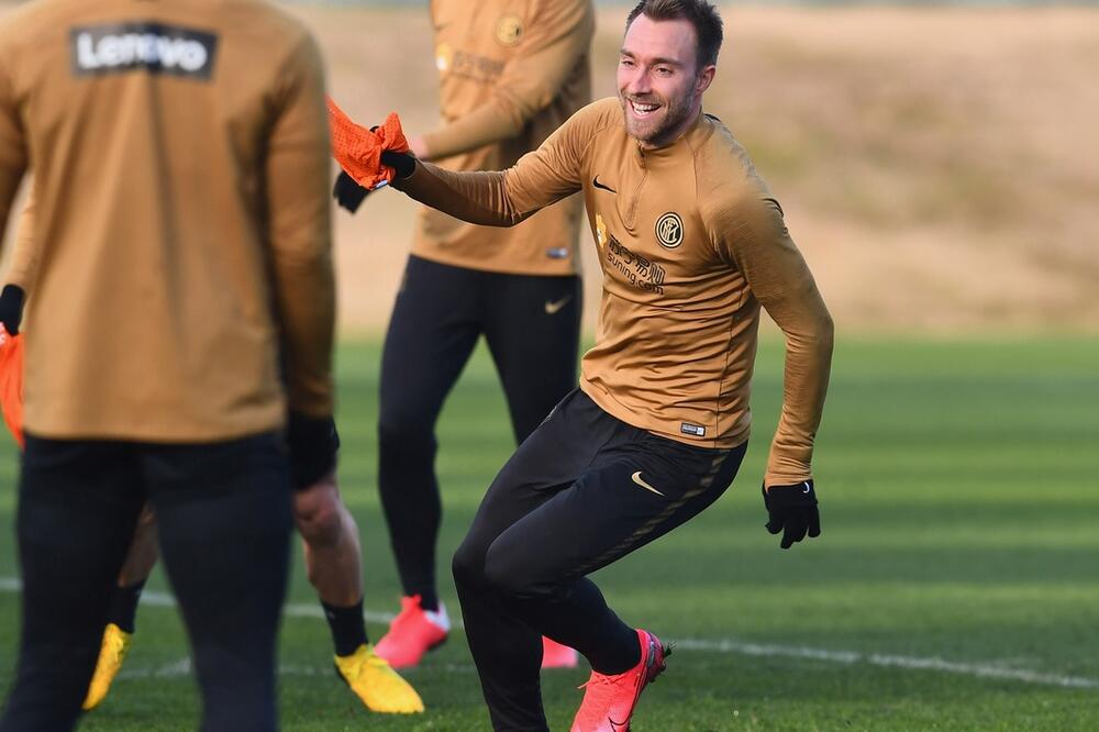 Kristijan Eriksen na prvom treningu u opremi Intera, Foto: Inter.it