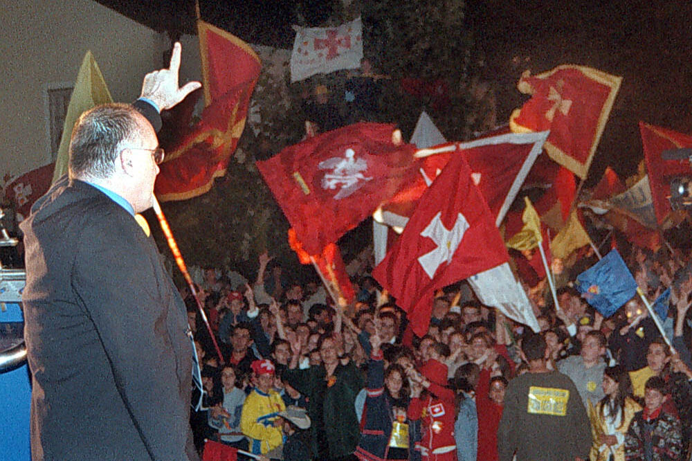 Slavko Perović na mitingu na Cetinju (arhiva), Foto: Vijesti