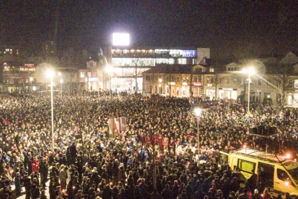 Sa litije u Nikšiću (arhiva), Foto: Saša Milović