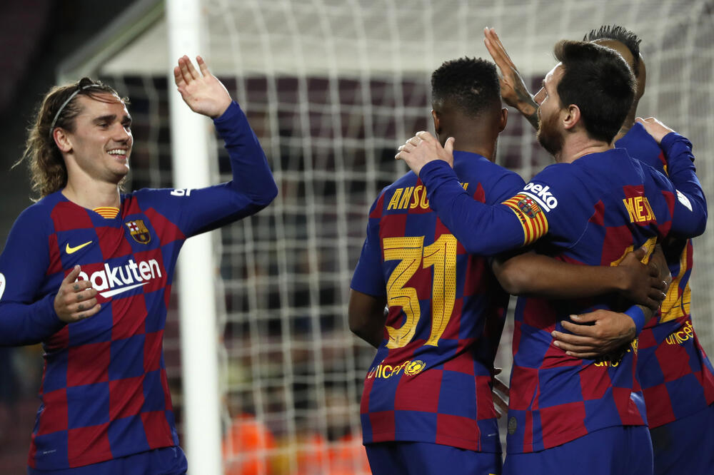 Slavlje fudbalera Barselone, Foto: AP