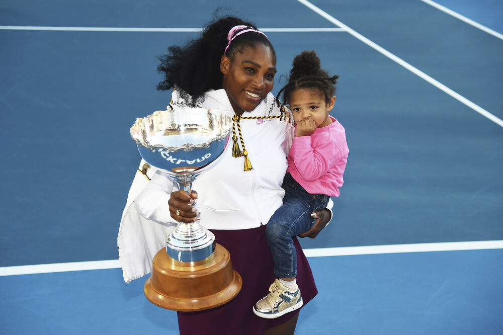 Serena sa kćerkicom Olimpijom nakon osvajanja turnira u Oklandu, Foto: ©Chris Symes / www.photosport.nz Photosport Ltd 2020