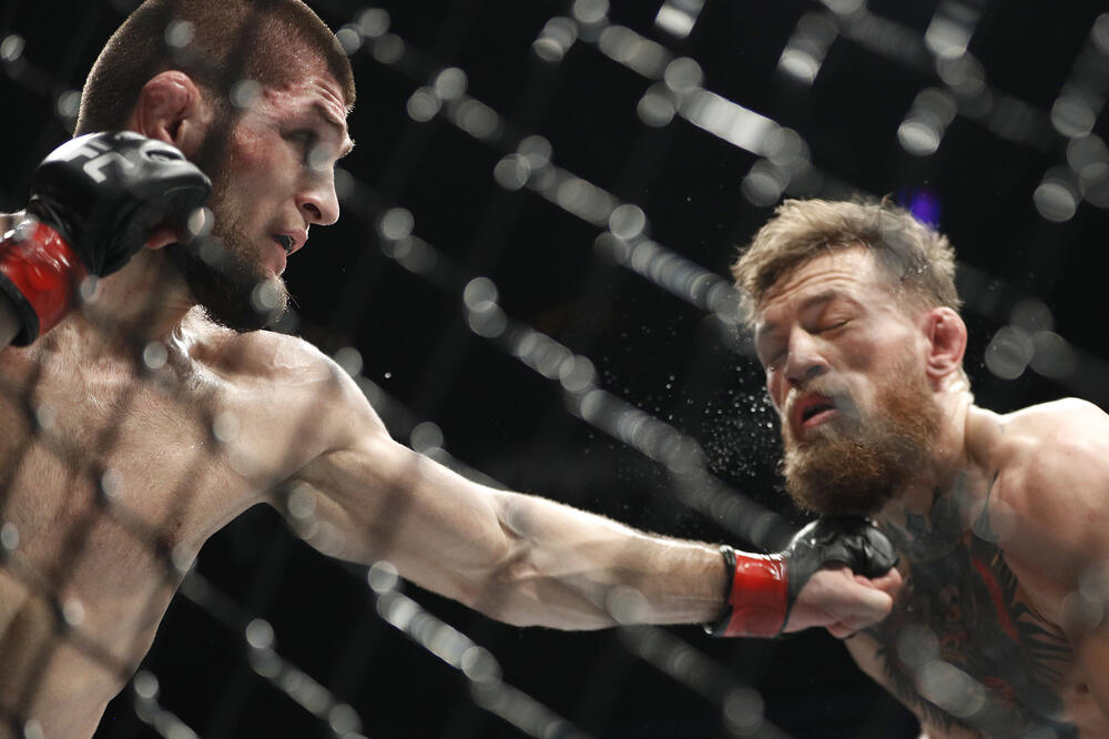 Sa meča Nurmagomedov - Mekgregor, Foto: AP