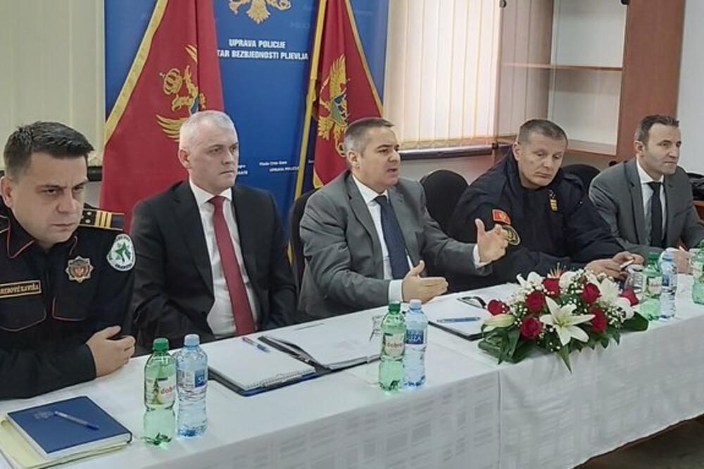 Veljović danas tokom radne poslete Pljevljima, Foto: Uprava policije