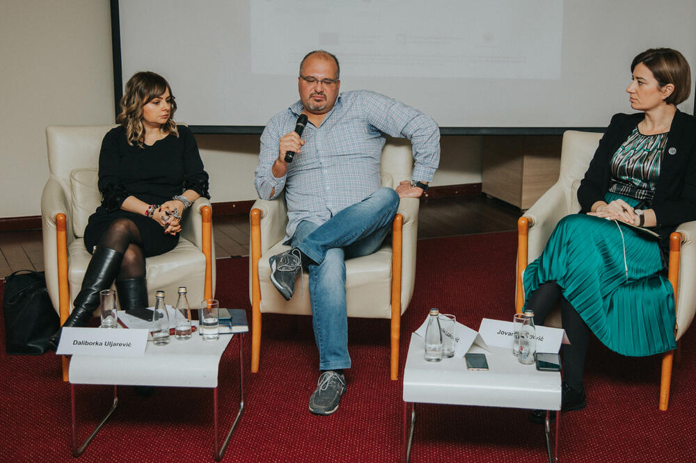 Daliborka Uljarević, Siniša Luković i Jovana Marović, Foto: Politikon mreža