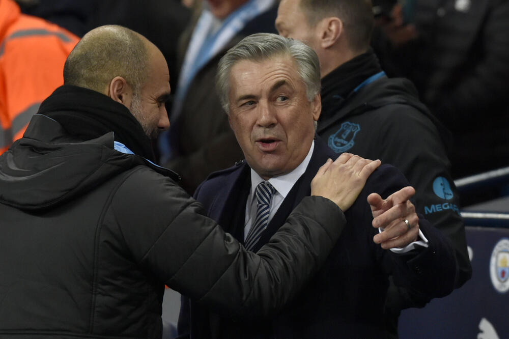 Anćeloti u razgovoru sa Pepom Gvardiolom, Foto: Beta/AP