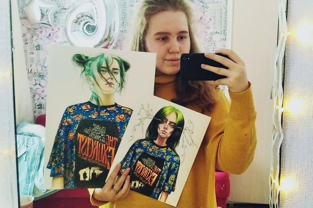 Nastja nije mogla da veruje kad su joj iz Voga rekli da je Bili Ajliš izabrala njen crtež, Foto: Anastasiya Kovtun