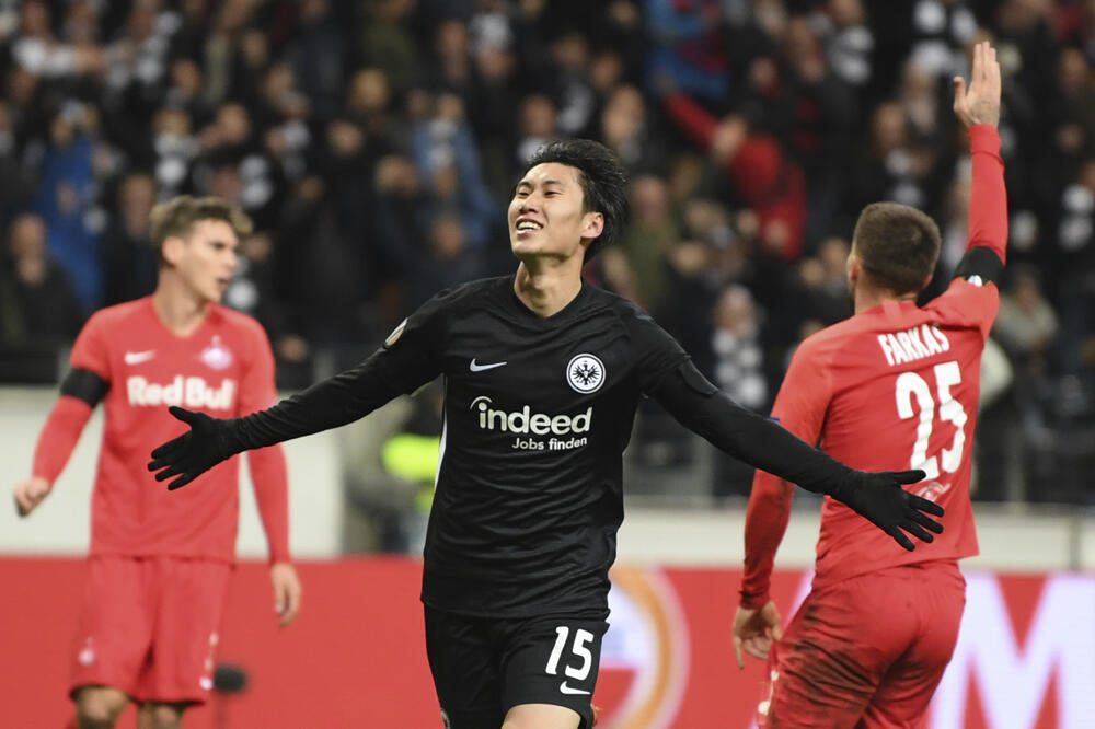 Japanac Daiči Kamada je dao het-trik za Ajntraht protiv Salcburga, Foto: Beta/DPA