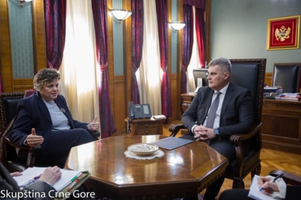 Brajović i Hrebičkova, Foto: Skupština Crne Gore/Igor Šljivančanin