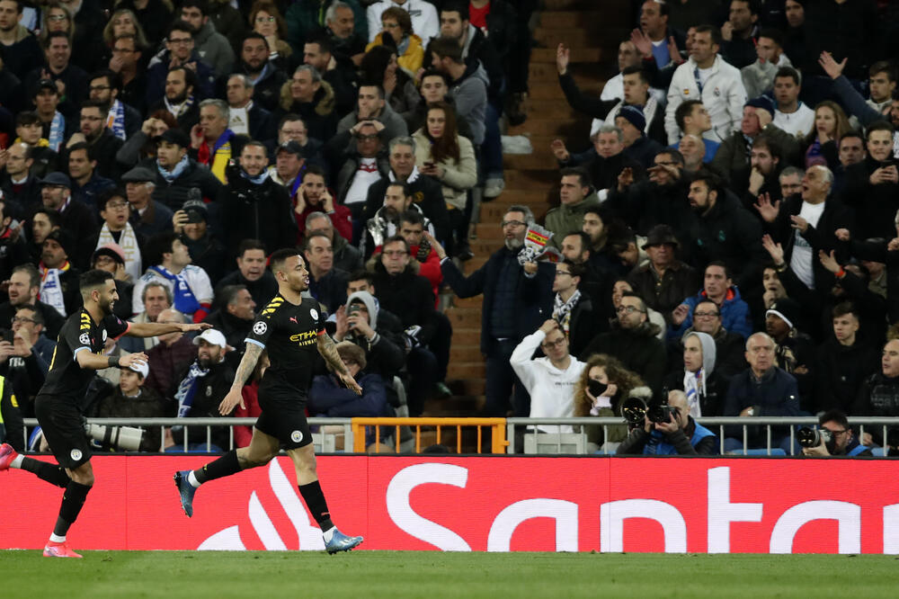 Gabrijel Žezus slavi gol u Madridu, Foto: AP