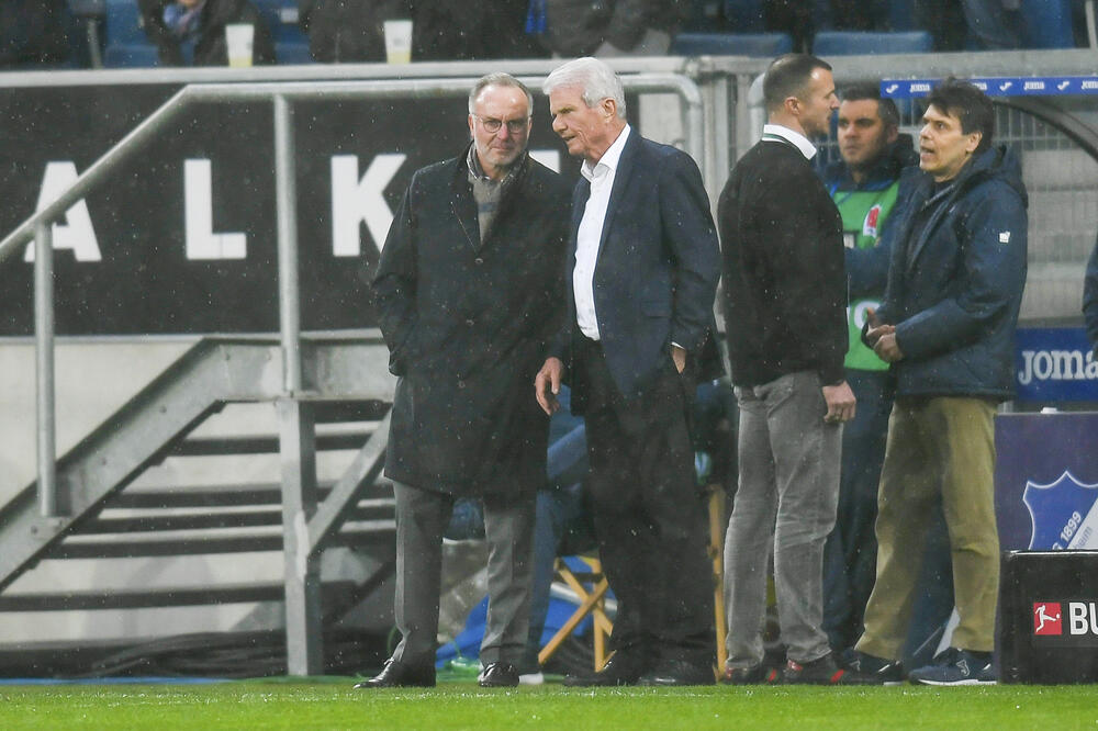 Karl Hajnc Rumenige i Ditmar Hop na meču Hofenhajm - Bajern, Foto: AP