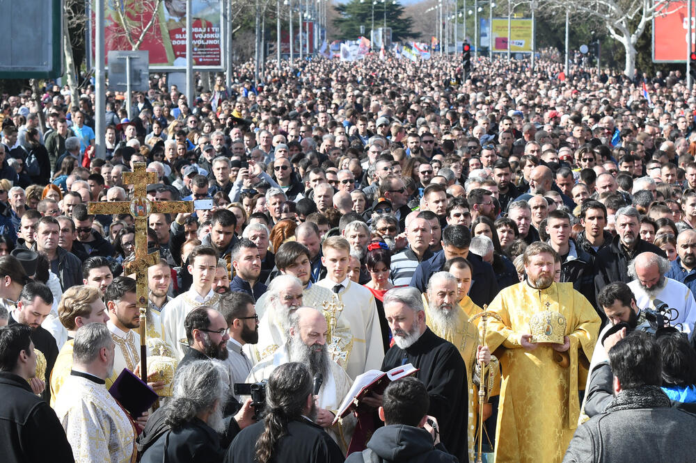 Sa jedne od litija u Podgorici, Foto: Savo Prelević