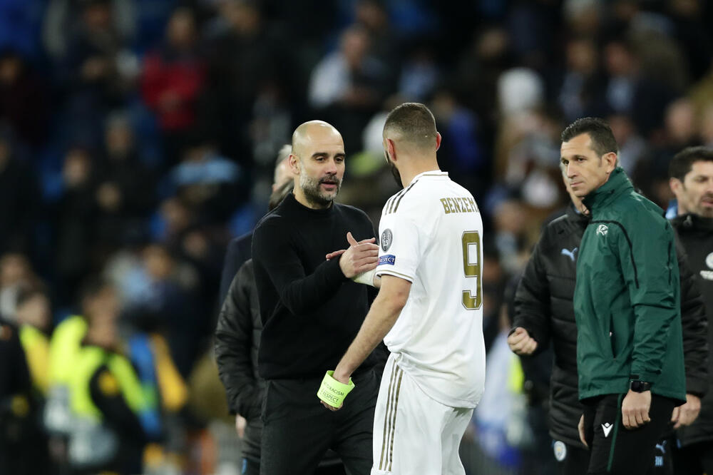 Gvardiola i Benzema, Foto: AP