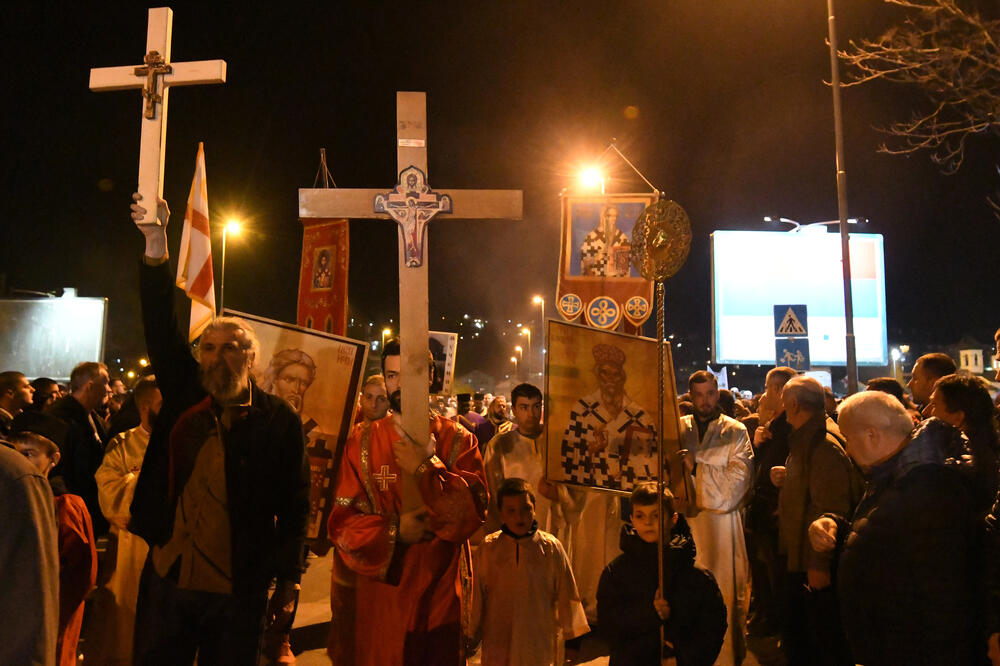 Sa litije u Podgorici, Foto: Savo Prelević