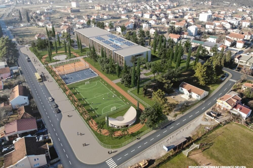 Đorđe Gregović i Veljko Radulović, škola u Tološima (PG) - konkursno rješenje, panoramski pogled, Foto: Mrt.gov.me