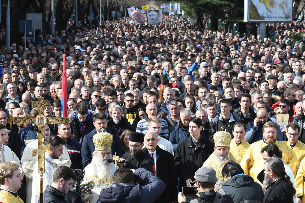 Sa jedne od litija u Podgorici, Foto: Savo Prelević