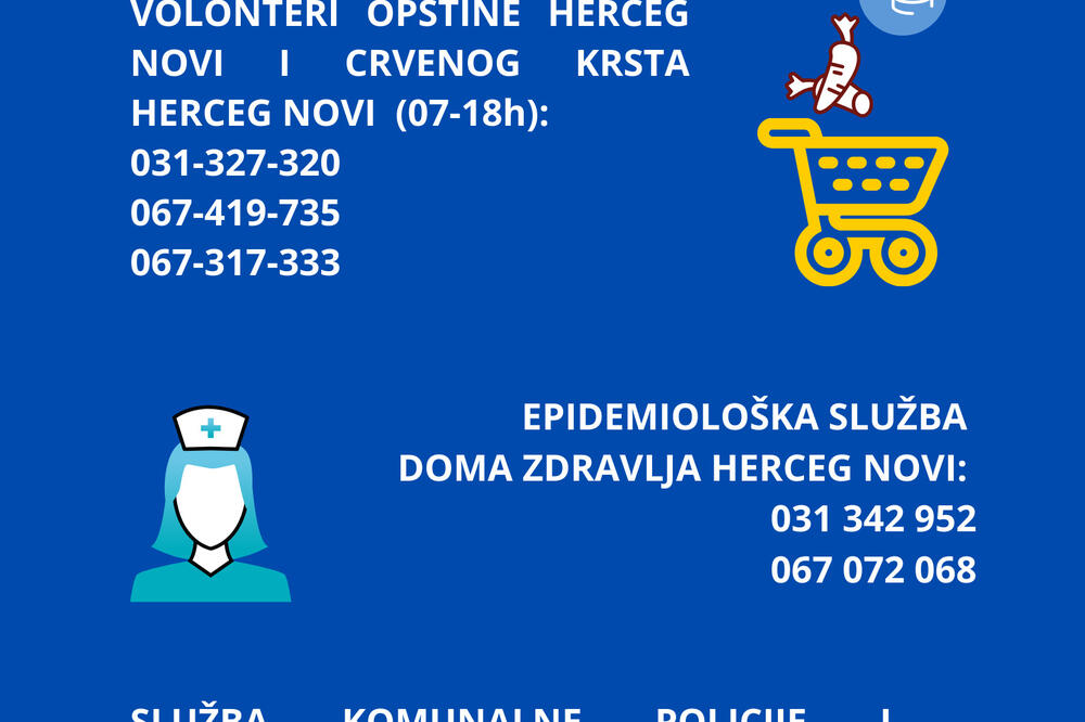 Brojevi telefona za one kojima je pomoć potrebna, Foto: Opština Herceg Novi