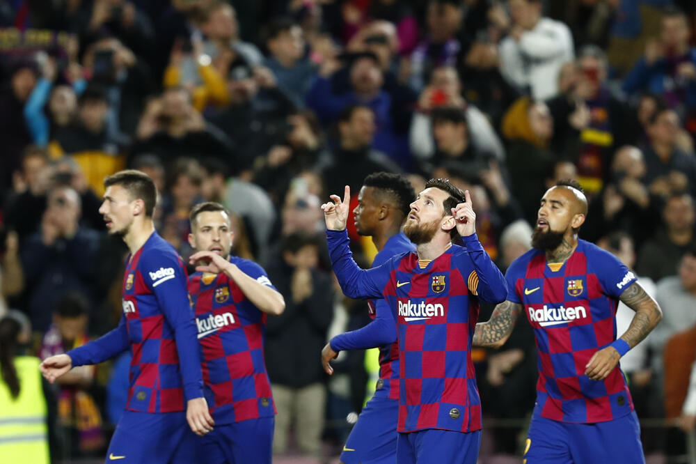 Fudbaleri Barselone, Foto: AP