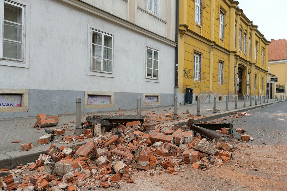 Detalj iz Zagreba nakon današnjeg zemljotresa, Foto: BETAPHOTO/HINA