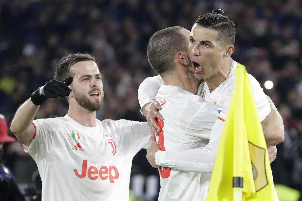 Ronaldo, Bonući i Pjanić, Foto: AP