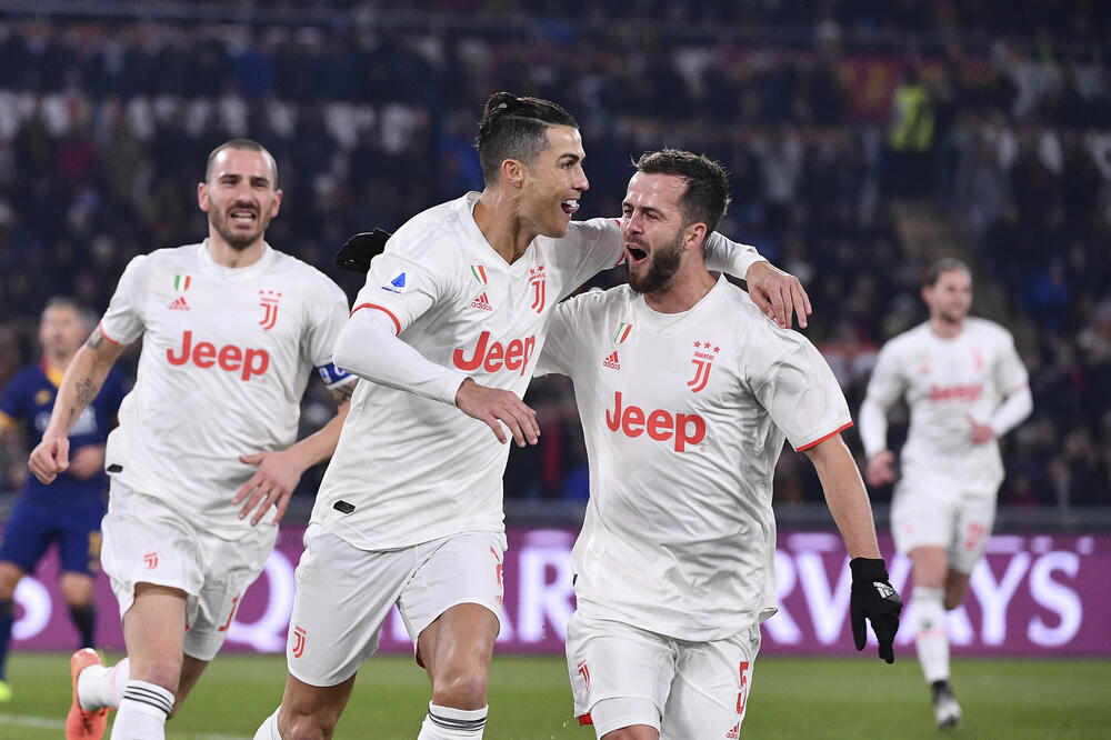 Leonardo Bonući, Kristijano Ronaldo i Miralem Pjanić, Foto: Beta/AP