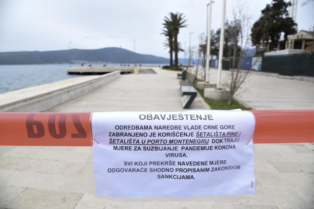 Mjere zbog koronavirusa: Zatvoreno šetalište u Tivtu, Foto: Savo Prelević