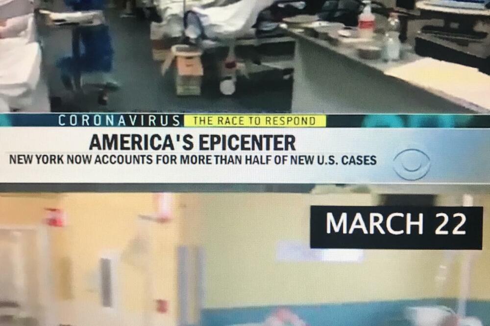 Poređenje snimka ii Italije i onog koji je emitovao CBS kao vijest iz Njujorka, Foto: Twitter/@HananyaNaftali