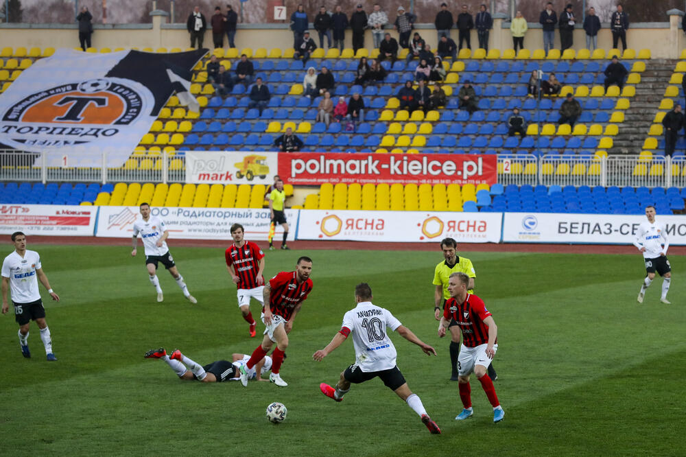 Sa utakmice u Bjelorusiji, Foto: AP