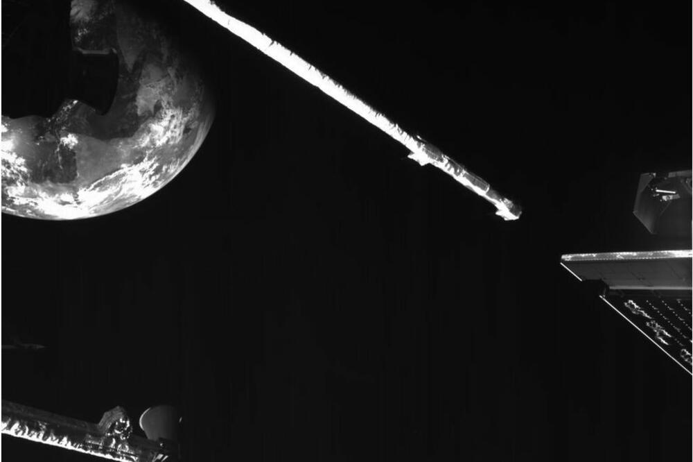 Pogled na Zemlju sa jedne od ugrađenih kamera na Bepi Kolombo, Foto: ESA