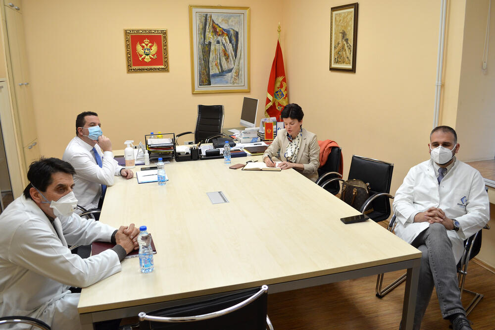 Ranko Lazović, Jevto Eraković, Mina Brajović, Nemanja Radojević na telekonferenciji, Foto: KCCG