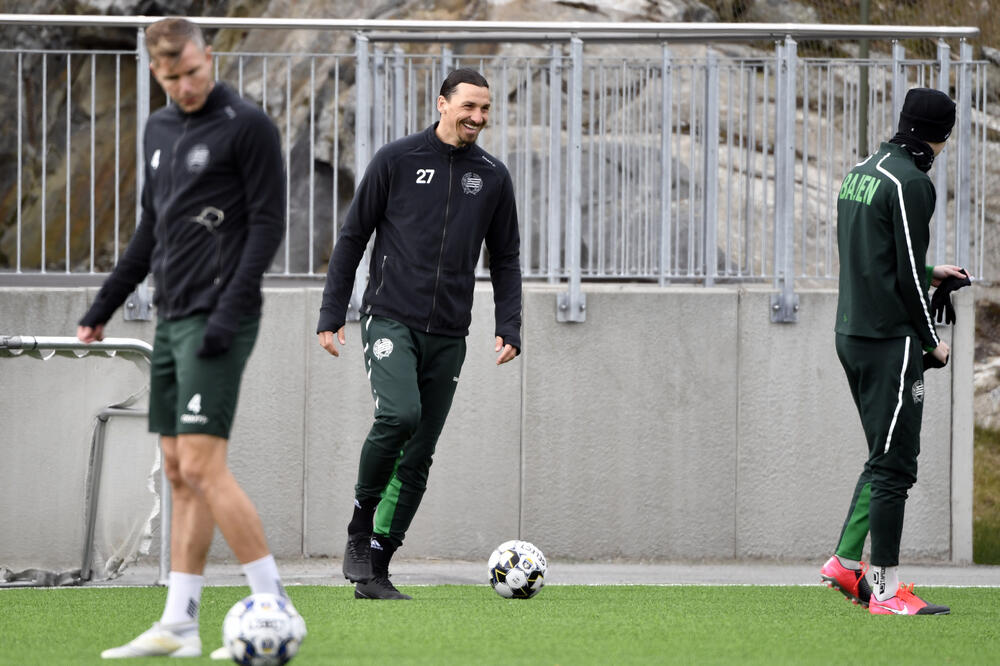 Ibrahimović na treningu Hamarbija, Foto: Henrik Montgomery
