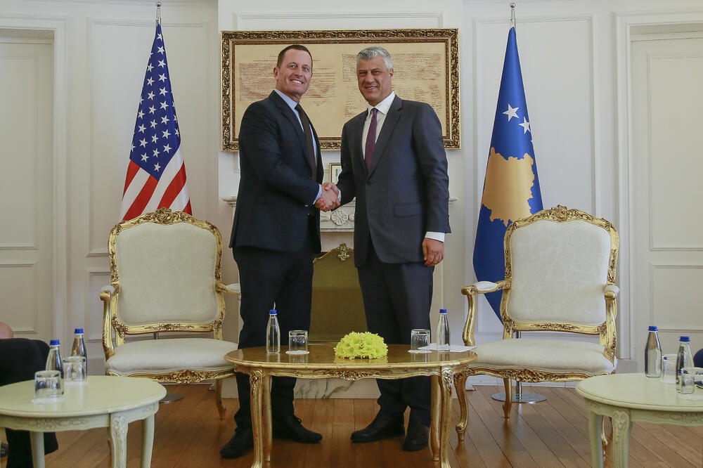 Grenel i predsjednik Kosova Hašim Tači, Foto: AP