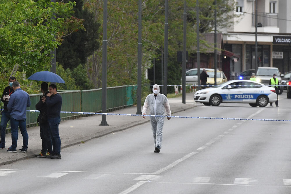 Uviđaj nakon ranjavanja Šćepanovića, Foto: Savo Prelević