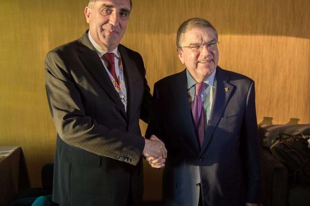 Dušan Simonović i predsjednik MOK-a Tomas Bah, Foto: COK