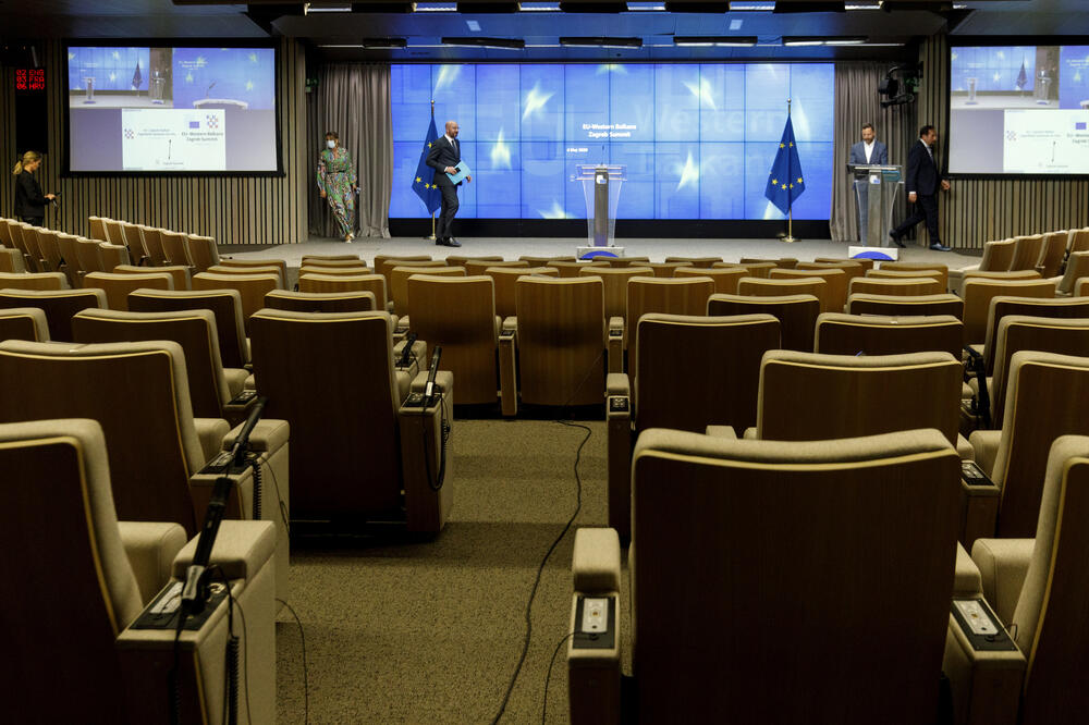 Predsjednik evropskog savjeta Šarl Mišel nakon sastanka sa liderima Zapadnog Balkana, Foto: Olivier Matthys