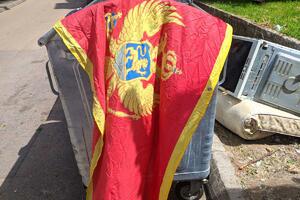 Budva: Uklonjena crnogorska zastava bačena u kontejner