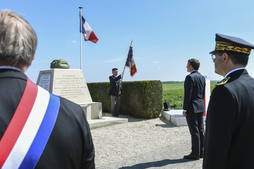 Emanuel Makron na ceremoniji  povodom bitke kod Monkornea, Foto: Francois Lo Presti